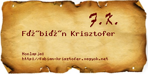 Fábián Krisztofer névjegykártya