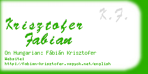 krisztofer fabian business card