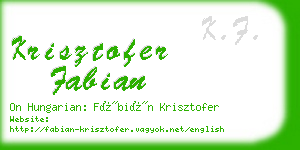 krisztofer fabian business card